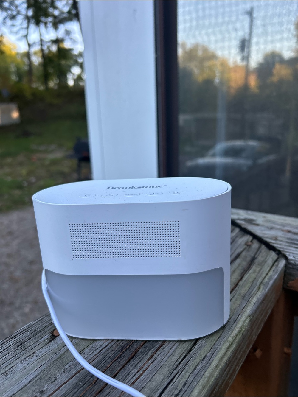 Brookstone White Portable Bluetooth Speaker